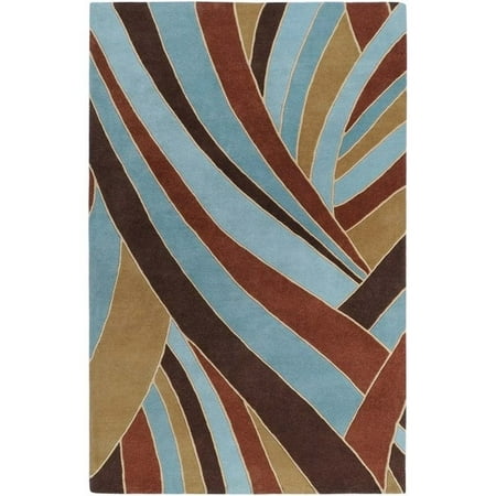 Surya Forum 5' x 8' Hand Tufted Wool Rug in Brown and Blue