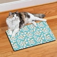 thumbnail image 2 of Floral and Skull Pet Food Mat - Edgy Print, Non-Slip Absorbent Dog Placemat, 2 of 2