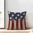 thumbnail image 3 of 4th of July Memorial Day Pillow Covers 16x16 Set of 2, American Day Patriotic Retro Star and Stripe Decorative Throw Pillowcase Independence Day Cushion Cover for Sofa Couch LivingRoom Decor, 3 of 6