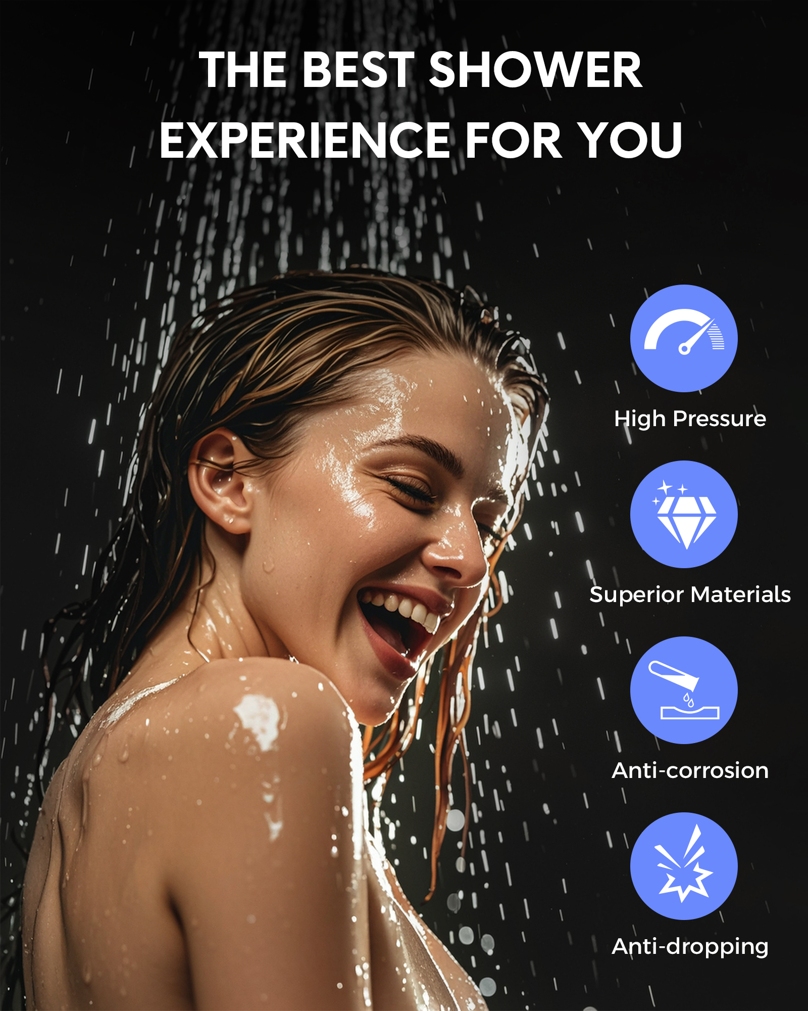 HODVIT 6-Inch Rainfall Shower Head and Handheld Combo photo 5