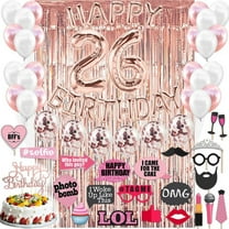 27th Birthday Decoration Rose Gold, 27 Party Supplies Decoration, 27th Sash, 27 Cake Topper, 27th Photo Props, confetti Balloons, Curtain