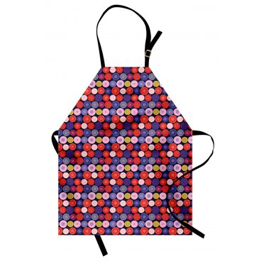 Abstract Apron, Circles and Dots in a Vibrant Layout Modern, Unisex Kitchen Bib with Adjustable Neck for Cooking Gardening, Adult Size, Multicolor, by Ambesonne