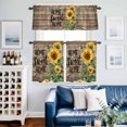 thumbnail image 2 of Farm Sunflower Kitchen Curtains Valances and Tiers Set of 3 Bee Home Sweet Home Retro Brown Wood Grain Tier Curtains and Valance with Rod Pocket for Small Windows, 27.5"x24", 2 of 9