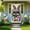 A, variant on Holiday products - Easter Bunny Eggs Door Cover Banners Spring Flowers Blue Bow PastelDesign For Home Indoor Outdoor Holiday Decoration