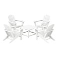 thumbnail image 2 of WestinTrends Dylan 5-Piece Outdoor Patio HDPE Adirondack Chair With Square Coffee Table Conversation Set, White, 2 of 12