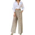 thumbnail image 1 of Conjunto de camisa y pantalones holgados de mujer, de color liso, dos piezas, corte holgado, poliéster-spandex, tallas S-XXL, 1 of 6