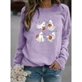 thumbnail image 4 of Sudadera Con Estampado De Fantasmas De Halloween, Sudadera Informal De Manga Larga Con Cuello Redondo, Ropa De Mujer, 4 of 4