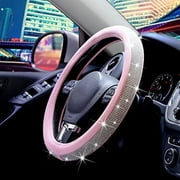 Car Steering Wheel Covers for Girls, Diamond Car Steering Wheel Cover for Women Bling Car Accessories
