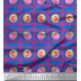 thumbnail image 1 of Soimoi Blue Rayon Fabric Geometric & Flamingo Bird Print Sewing Fabric Yard 42 Inch Wide, 1 of 3