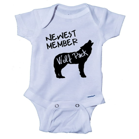 Ink Trendz Newest Member to the Wolfpack Announcement Baby Onesie (0-3 Months)
