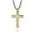 Gold 24" Chain, variant on Men's Cross Necklace with Lord's Prayer, Stainless Steel Christian Cross Pendant Necklace for Men