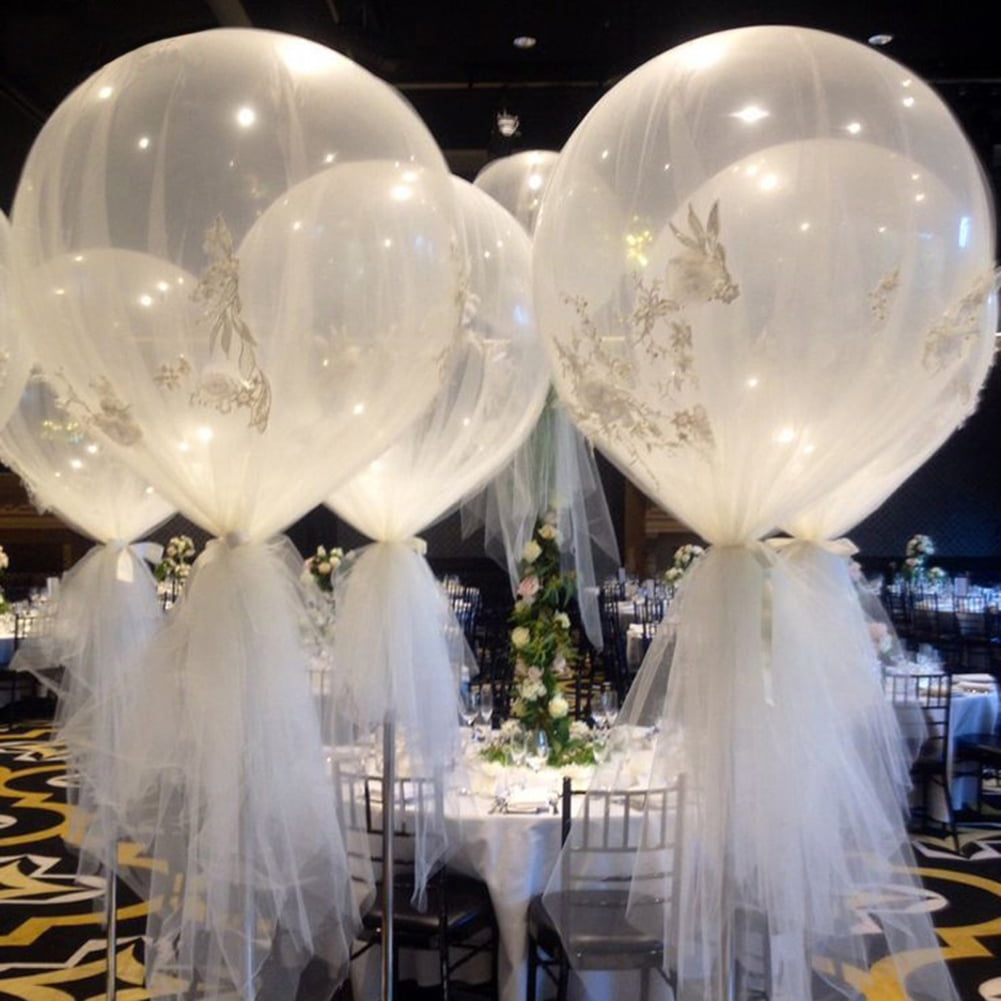6 Pack Clear 36'' Large Giant Latex Big Oval Balloon Wedding Party Decoration US 