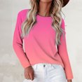 thumbnail image 2 of Duoif Fall Sweatshirts for Women, Women's Casual Long Sleeve T-Shirt - Loose Spring Summer Top Womens Sweatshirt Pink M, 2 of 9