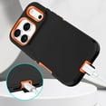 thumbnail image 5 of I-HONVA Compatible with iPhone 17 Pro Case,3-Layer Heavy Duty Drop Protection Anti-Slip Bumper Rugged Shockproof Dustproof Protection 6.3 inch Phone Case,Black Orange, 5 of 7