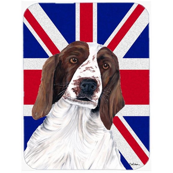 7.75 x 9.25 In. Springer Spaniel With English Union Jack British Flag Mouse Pad, Hot Pad Or Trivet