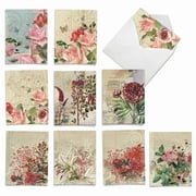 10 Pack All Occasion Blank Note Cards - Botanical Collages