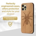 thumbnail image 2 of Case Yard Wooden Case Outside Soft TPU Silicone, Slim Fit Shockproof Wood Protective Phone Cover for Girls Boys Men and Women, Supports Wireless Charging Tarantula Design case for iPhone-11-Pro-Max, 2 of 7