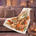 thumbnail image 6 of Rustic Autumn Harvest Pumpkin Basket Watercolor, Rustic Botanical Portrait, Warm Flannel Blanket for Sunroom and Reading Nook, Garden Lovers Thanksgiving Gift, Rustic Home Decor, 6 of 9