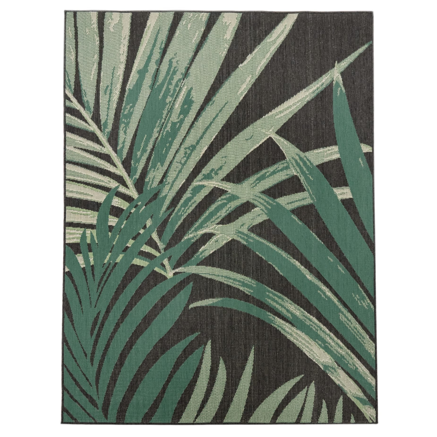 Paco Home In- & Outdoor Rug with with Jungle Design in Green Black - 6'7" x 9'6" (6'x9')