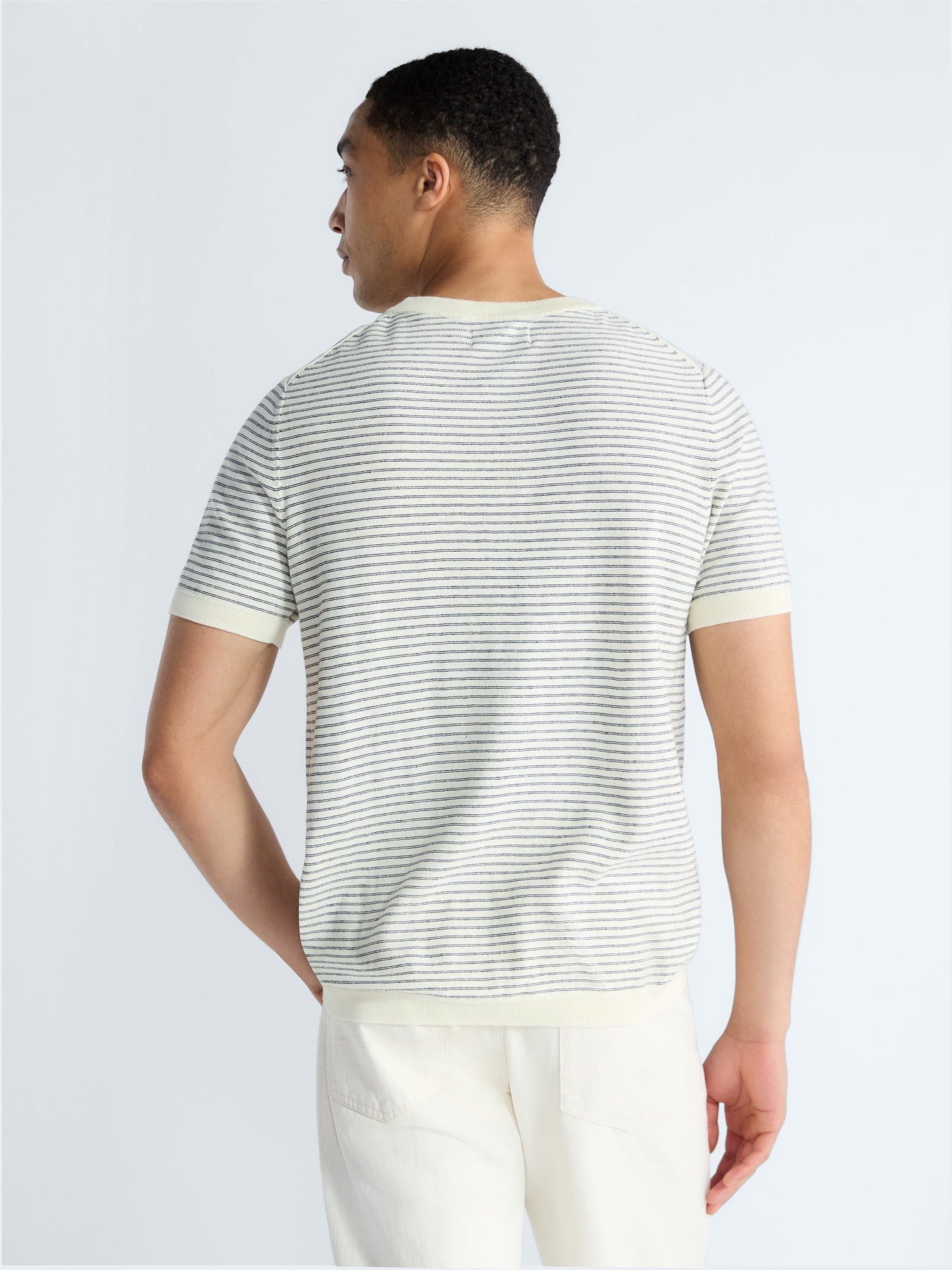 Free Assembly Men's Sweater Tee with Short Sleeves, Sizes S-3XL