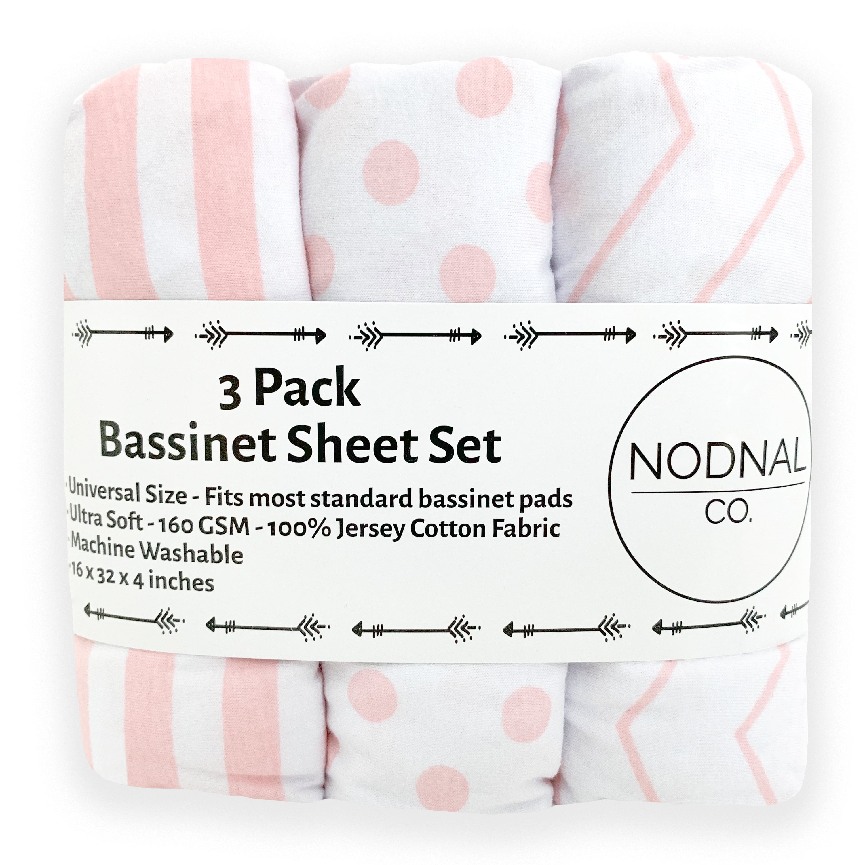 Cotton Bassinet Fitted Sheet Set 