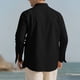 thumbnail image 5 of pstuiky manga larga de hombre, Cárdigan informal de color liso con botones y mangas largas para hombre con cuello alto camisetas de hombre l, 5 of 9
