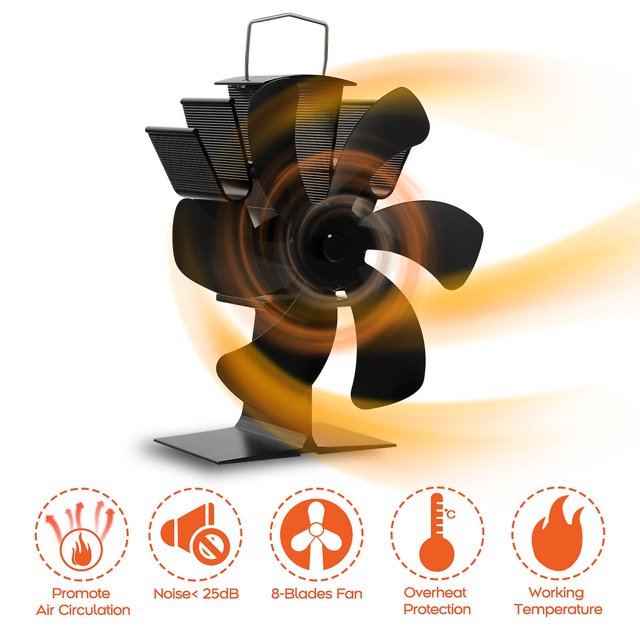 ventilador de chimenea de ventilador de aire caliente de 6 aspas aspa de ventilador caja de madera ardiente 8 colores Kuyhfg Bienvenido a Kuyhfg