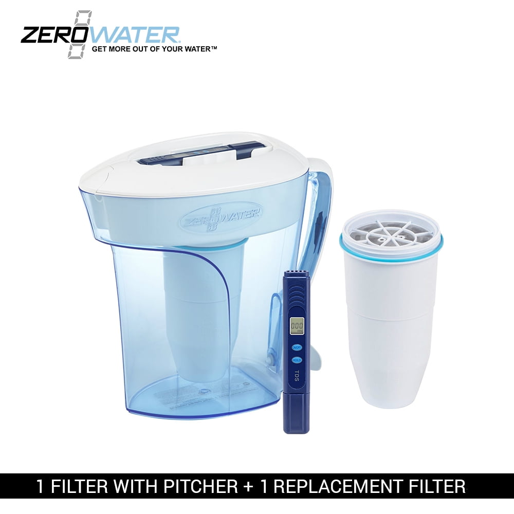Zero Water 10 Cup Water Filter Pitcher With Free Water Quality Meter