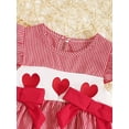 thumbnail image 4 of ZINTAOZT My 1st Valentines Day Baby Girl Outfit Plaid Bubble Romper Heart Embroidery Jumpsuit Cute Spring Clothes 0-18M, 4 of 7