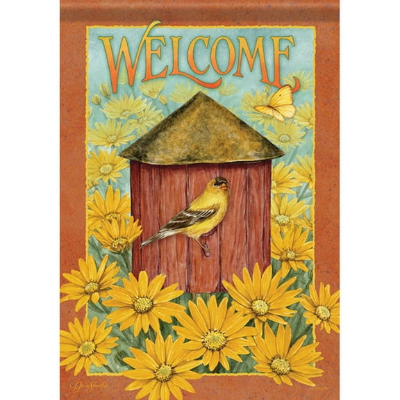 Carson Garden Flag - Daisy Birdhouse