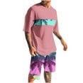 thumbnail image 1 of Mangas de Mano para Hombres, Impresión Hawaiana Suelta Casual, Pantalones Cortos Deportivos de Cintura Elástica Y Set de Blusa, 1 of 5