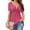 Hot Pink, variant on Abomasnow Womens Front Knotted V-Neck Blouse T Shirt Casual Short Sleeve Tunic Tops Summer Solid Pullover Tees