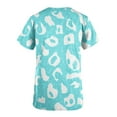 thumbnail image 4 of Jinhomg Floral Scrubs for Women Soft Stretchy Short Sleeve V-Neck Medical Uniform Ladies Cute Nurse Shirt with Two Pockets Holiday Sales Light Blue S, 4 of 6