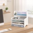 thumbnail image 3 of Desk File Organizer - 6-Tier Desktop Mail Letter Tray Paper Document Organizer with Pen Holder for Home Office Supplies, Office Desk Accessories & Workspace (White), 3 of 15