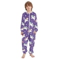 thumbnail image 2 of Unicorn Pattern One Piece Pajamas Soft Jumpsuit Cozy Sleep and Play Romper Zipper and Pockets 5T-6T, 2 of 8