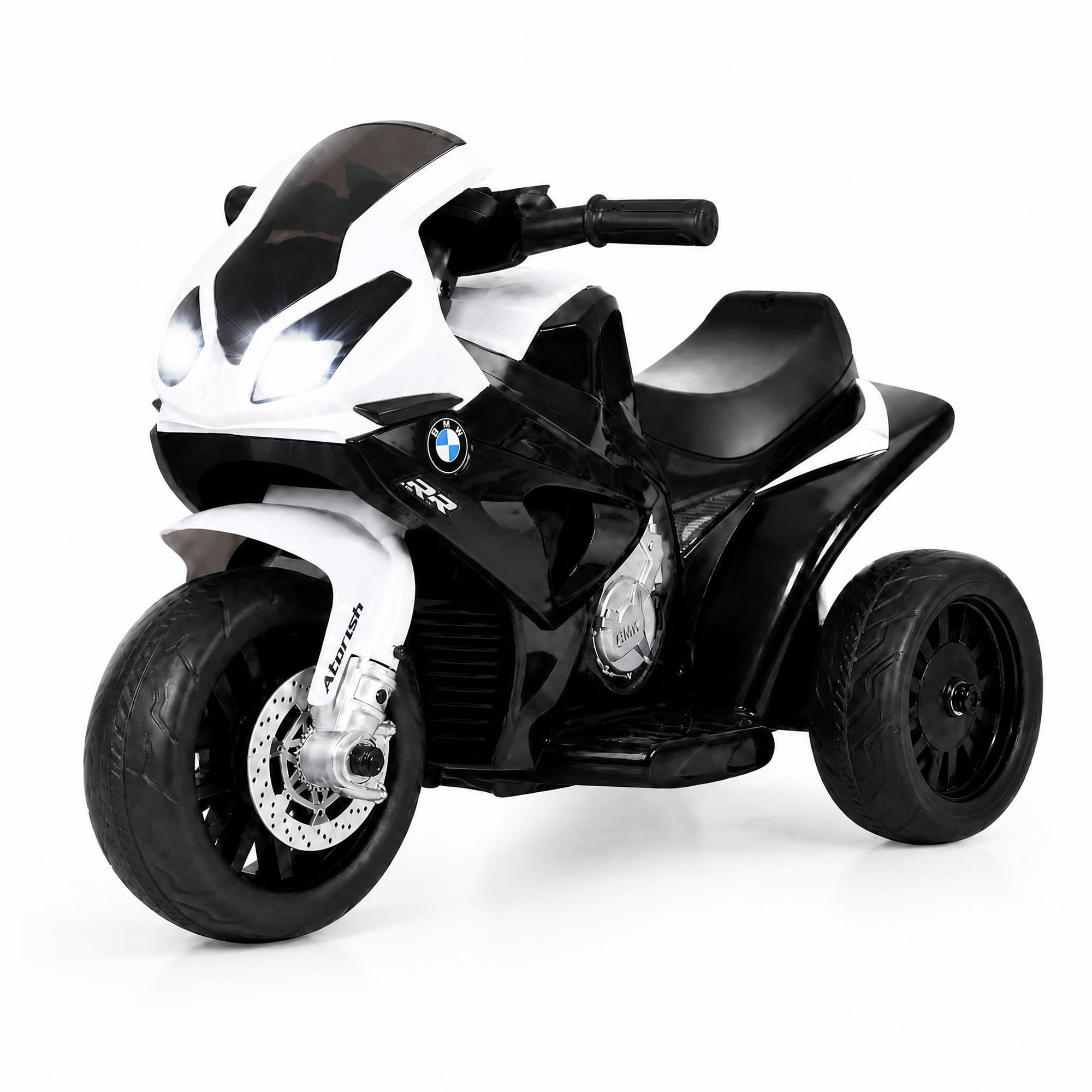 ELLEGNT 3-Wheel Kids Ride-On Motor Bike, 6V Electric Toy with Training Wheels, Black