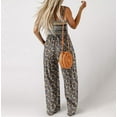 thumbnail image 4 of Clearance!lulshou Women Pants Womens Fashion Elastic Waist Loose Printing Sleeveless Pockets Wide Leg Long Pant Jumpsuit, 4 of 4