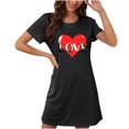 thumbnail image 2 of Sakmal Valentines Moo Moos for Women Nightgowns Love Lightweight Short Sleeve House Dress Short Heart Print Womens Nightgown L, 2 of 5