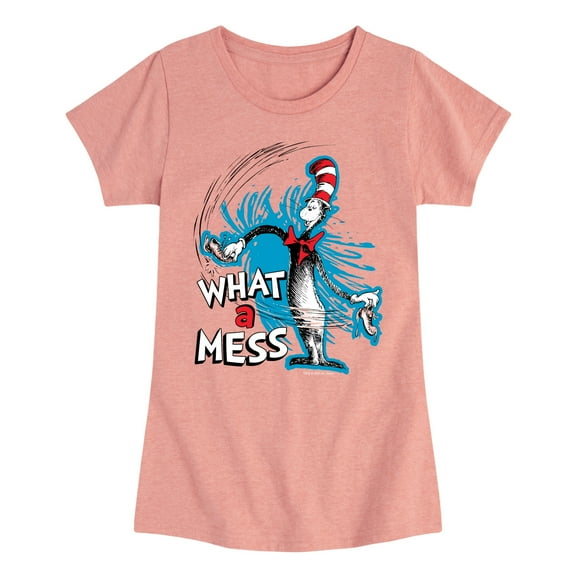 Cat in the Hat - What A Mess - Toddler & Youth Girls Short Sleeve Graphic T-Shirt