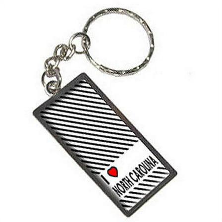 I Love Heart North Carolina Keychain Key Chain Ring