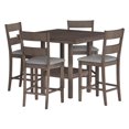thumbnail image 1 of CorLiving Tuscany Elegant 5-Piece Washed Gray Counter Height Square Dining Table Set for 4 - Versatile Dining Room Table and Chairs - Counter Height, Pub Style Kitchen Table, 1 of 9