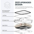 thumbnail image 3 of (2 in 1) Southwit for Waterproof Apple Watch Screen Protector Case SE 2022 Series SE 6 5 4 40mm Accessories, iWatch Protective PC Face Cover Built-in Tempered Glass Film, Front & Back Bumper Women Men, 3 of 5