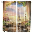 thumbnail image 2 of Paris Tower Scenic Street Flower Building Curtain For Living Room Kids Bedroom Kitchen Window Curtains Home Drapes, 2 of 7
