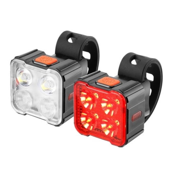 Rechargeable Bike Light Set with Front Headlight and Rear Taillight, Multiple Flashing Modes for Night Cycling Safety