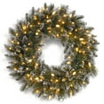 thumbnail image 2 of National Tree GB1-319-30W 30 inch Glittery Bristle Pine Wreath with 100 Soft White C7 LED Lights, 2 of 2
