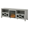 Manor Park Rustic Fireplace TV Stand for TVs up to 78", Stone Grey