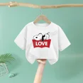 thumbnail image 3 of Camiseta de Snoopy para niño y niña, ropa de verano de algodón con dibujos animados, de manga corta Camisetas estampadas, regalo, 3 of 5