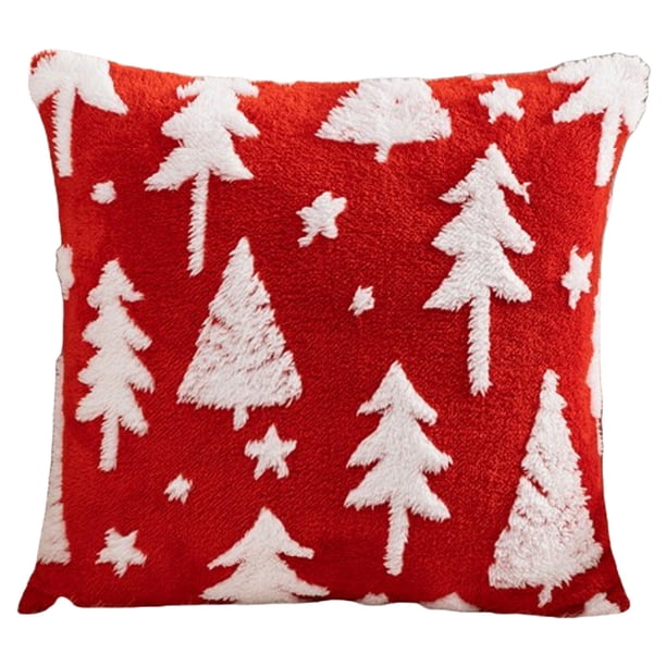 Funda Almohada para Festival Cojín Navideña (árbol Navidad) Rojo