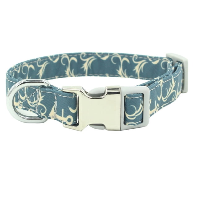 Collar para perro Dinheiro con hebilla de metal, collar ajustable con estampado floral Paisley verde