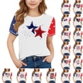 thumbnail image 1 of MKOSPLRT Étoiles Rayures Chandails pour Enfants 3-15 Ans Col Rond Manches Courtes Chandails Raglan pour Fille Garçon Multipack Chandails de la Fête de l'Indépendance, 1 of 4